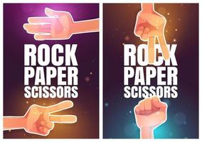 Rock, paper, scissors posters vector