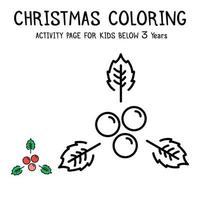 Libro de actividades navideñas para colorear para niños menores de 3 años vector