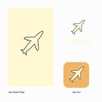 Aeroplane Company Logo App Icon and Splash Page Design Creative Business App Design Elements vector