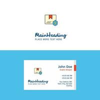 Flat Protected document Logo and Visiting Card Template Busienss Concept Logo Design vector