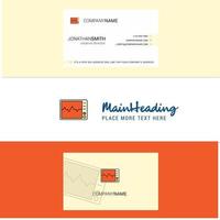 Beautiful ECG Logo and business card vertical Design Vector