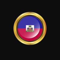 Haiti flag Golden button vector