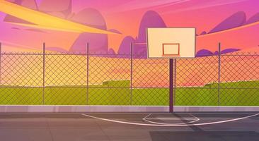 cancha de baloncesto, campo deportivo al aire libre. vector