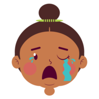 girl crying face cartoon cute png