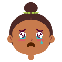 niña llorando cara dibujos animados lindo png