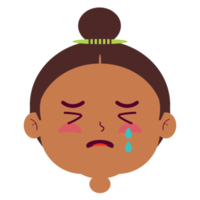 girl crying face cartoon cute png