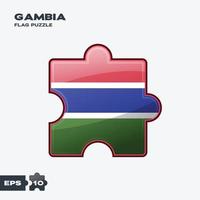 Gambia Flag Puzzle vector