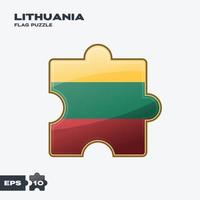 Lithuania Flag Puzzle vector