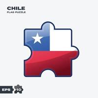 rompecabezas de la bandera de chile vector