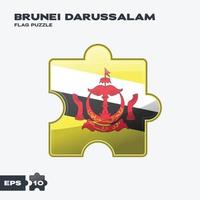 Rompecabezas de la bandera de brunei darussalam vector