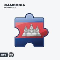 Cambodia Flag Puzzle vector