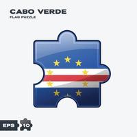 rompecabezas de la bandera de cabo verde vector