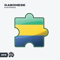 Gabonese Flag Puzzle vector