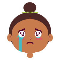 girl crying face cartoon cute png