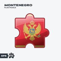 rompecabezas de la bandera de montenegro vector