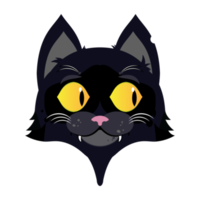 gato negro duda cara dibujos animados lindo png