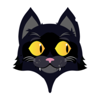 gato preto cara de dúvida desenho animado fofo png