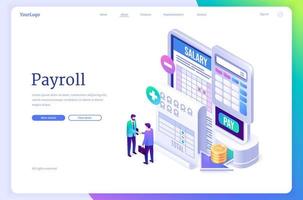 Vector banner of payroll, salary payment