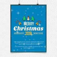 Christmas card design with elegant design and blue background vector