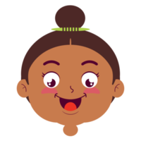 girl surprised face cartoon cute png