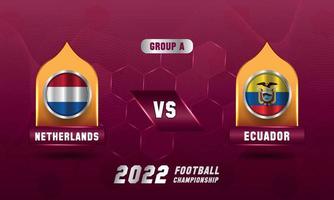 Qatar soccer football world cup 2022 Netherlands vs Ecuador match vector