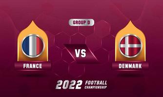 qatar copa mundial de fútbol 2022 francia vs dinamarca partido vector