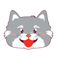 gato cara feliz desenho animado fofo png