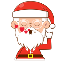 santa claus in love face cartoon cute png