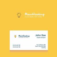 Bulb logo Design with business card template Elegant corporate identity Vector