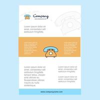 Template layout for Telephone comany profile annual report presentations leaflet Brochure Vector Background