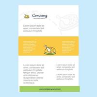 Template layout for Chicken meat comany profile annual report presentations leaflet Brochure Vector Background