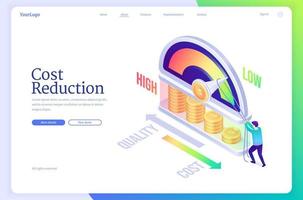 Cost reduction isometric landing page, business