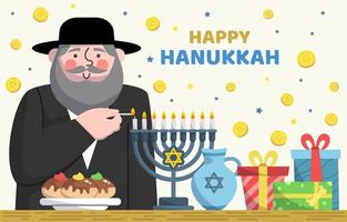 dibujado a mano ilustración de hanukkah vector