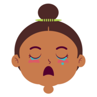 girl crying face cartoon cute png