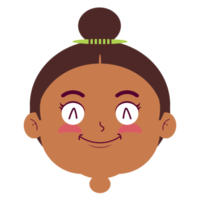 niña feliz cara dibujos animados lindo png