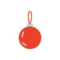 Red Christmas ball flat style vector illustration