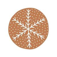Vector round ginger cookie illustration with white icing