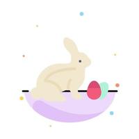 Rabbit Easter Baby Nature Abstract Flat Color Icon Template vector