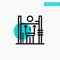 Performance Growth Human Improvement Management turquoise highlight circle point Vector icon