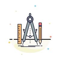 Build design geometry math tool Flat Color Icon Vector
