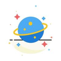 Planet Saturn Space Abstract Flat Color Icon Template vector