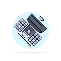 Broadcast broadcasting communication satellite telecommunication Flat Color Icon Vector