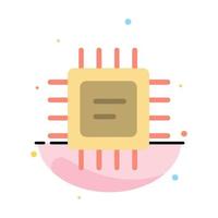 Cpu Microchip Processor Abstract Flat Color Icon Template vector