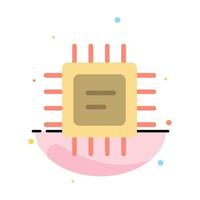 Cpu Microchip Processor Abstract Flat Color Icon Template vector