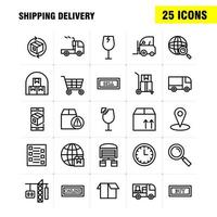 Shipping Delivery Line Icon Pack For Designers And Developers Icons Of Globe Location Search Delivery Online Shipping Shopping Transport Vector