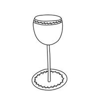 Vector doodle hanukkah goblet illustration