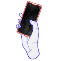 watercolor hand holding a smartphone png