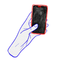 acquerello mano Tenere un' smartphone png