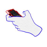 watercolor hand holding a smartphone png