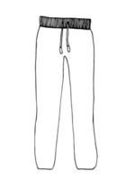 Warm pants vector sketch. Doodle woolies illustration. Clothing clip art for coloring books, stickers, greeting cards.